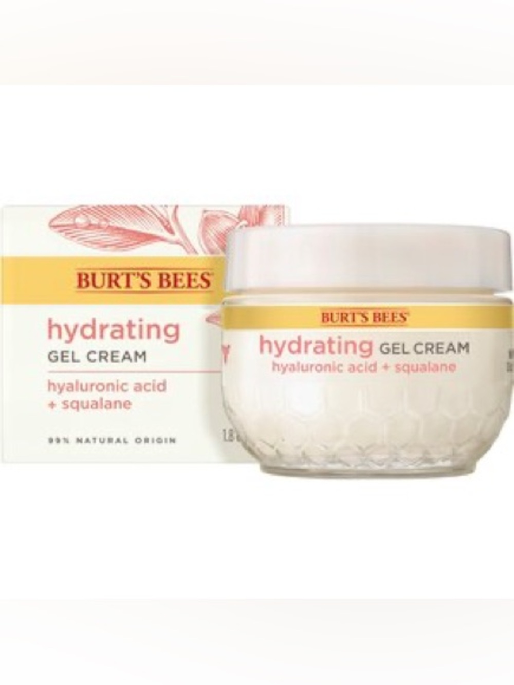Burt's Bees Hydrating Gel Cream w/ Hyaluronic Acid + Squalane, 1.8 oz NEW